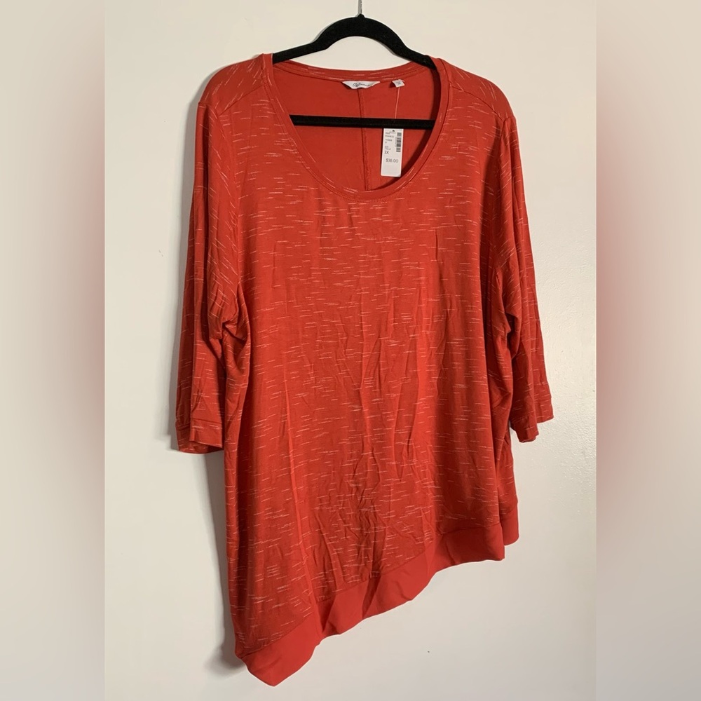 019 NWT REITMANS pumpkin plus asymmetrical top